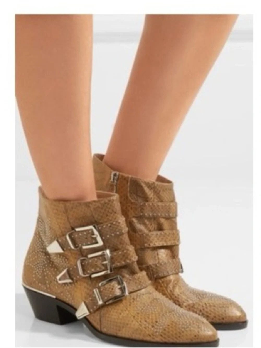 Chloé Susanna in Python  Leather Studded Ankle Boots Sz 7 ⭐️